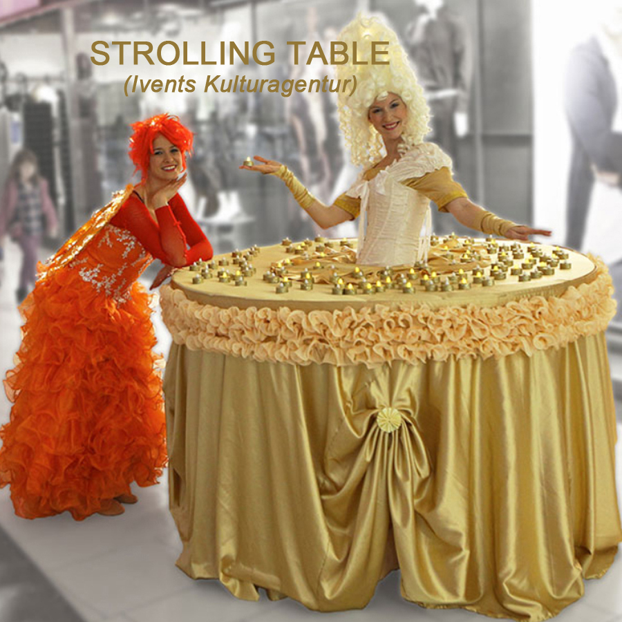 Tanzauftrag Strolling Table, Living Table - Fotocredit: Ivents